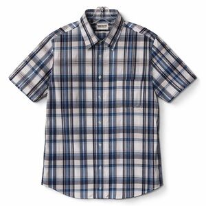 Timberland Blue Plaid Short Sleeve Button-Down Shirt Men’s M Cotton